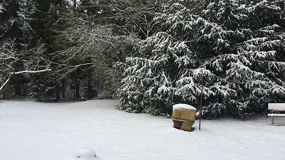 Scheune im Schnee